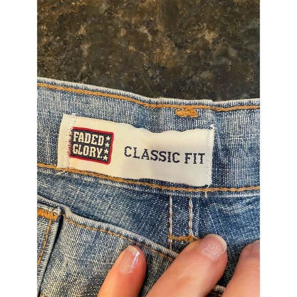 Faded Glory Women's Acid Wash Straight Jeans Size 14 Petites Blue - Picture 7 of 8